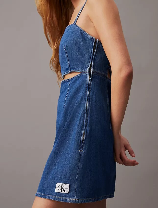 Mini-vestido de Denim com recortes Mini-vestido de Denim com recortes