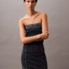 Mini-vestido de Denim sem alças Mini-vestido de Denim sem alças