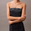 Mini-vestido de Denim sem alças Mini-vestido de Denim sem alças