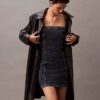 Mini-vestido de Denim sem alças Mini-vestido de Denim sem alças