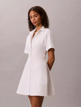 Mini-vestido de popeline de algodão