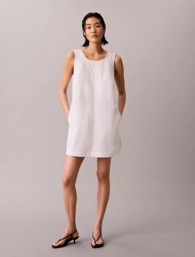 Mini-vestido em popeline de algodão