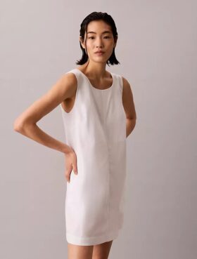 Mini-vestido em popeline de algodão