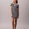 Mini-vestido Monologo com riscas caneladas