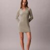 Mini-vestido polo com canelado Monologo