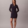 Mini-vestido polo com canelado Monologo