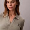 Mini-vestido polo com canelado Monologo