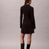 Mini-vestido polo de malha de algodão com decote em V