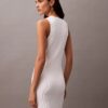 Mini-vestido sem mangas com canelado