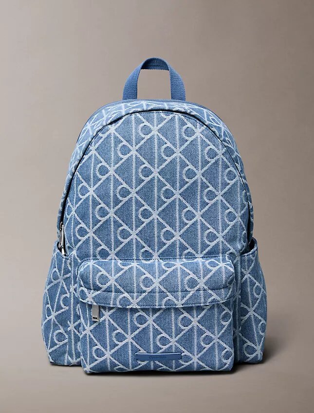 Mochila com logótipo em Denim por toda a superfície Mochila com logótipo em Denim por toda a superfície