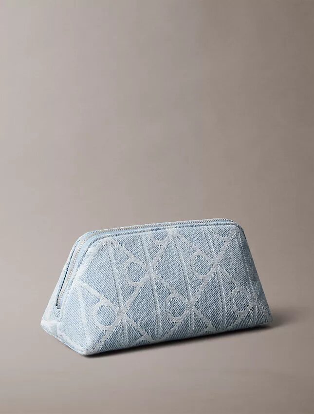 Necessaire Denim com logótipo em todo o tecido Necessaire Denim com logótipo em todo o tecido