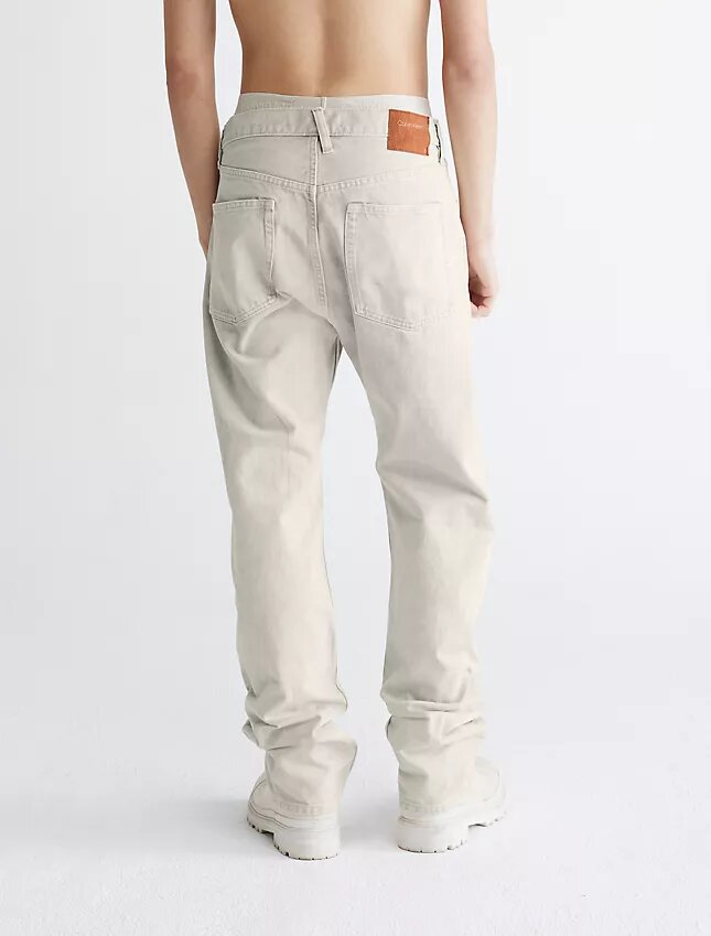 Padrões Jeans de perna reta tingidos em mármore Padrões Jeans de perna reta tingidos em mármore