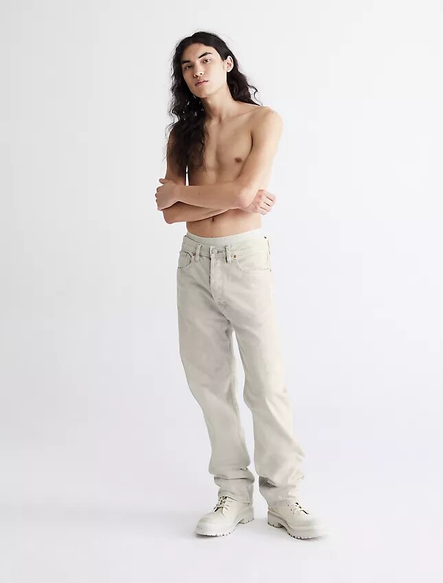 Padrões Jeans de perna reta tingidos em mármore Padrões Jeans de perna reta tingidos em mármore