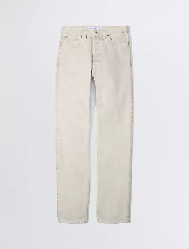 Padrões Jeans de perna reta tingidos em mármore Padrões Jeans de perna reta tingidos em mármore