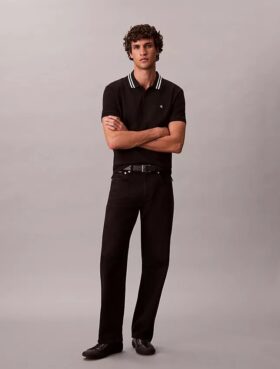 Polo clássico com bico em piqué e Monogram