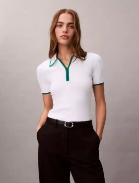 Polo Clássico com Zíper de Um Quarto