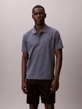 Polo clássico em piqué de mistura de algodão