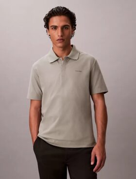 Polo clássico em piqué de mistura de algodão