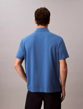 Polo clássico em piqué de mistura de algodão