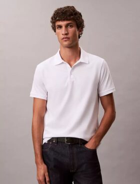 Polo com monograma em mistura de algodão suave