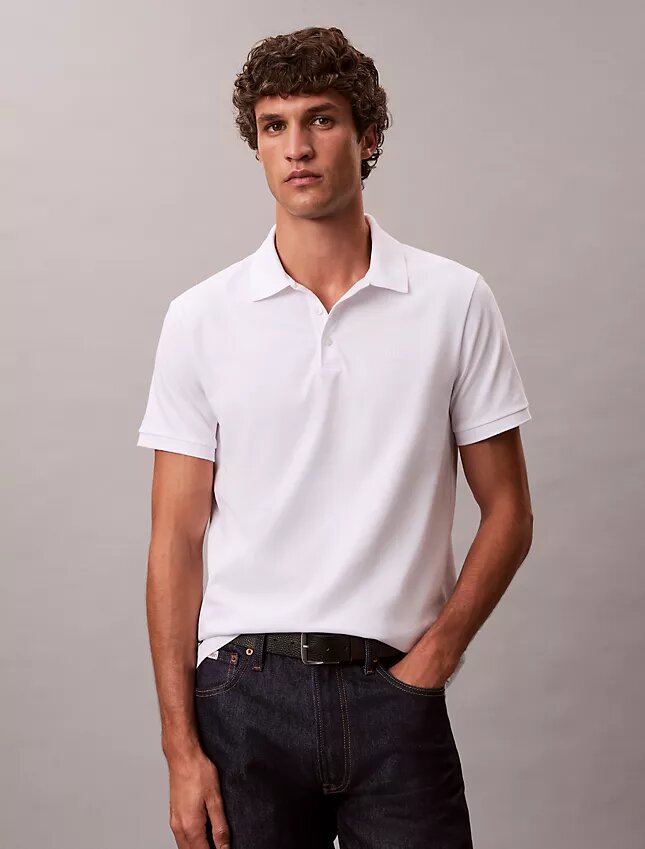 Polo com monograma em mistura de algodão suave Polo com monograma em mistura de algodão suave