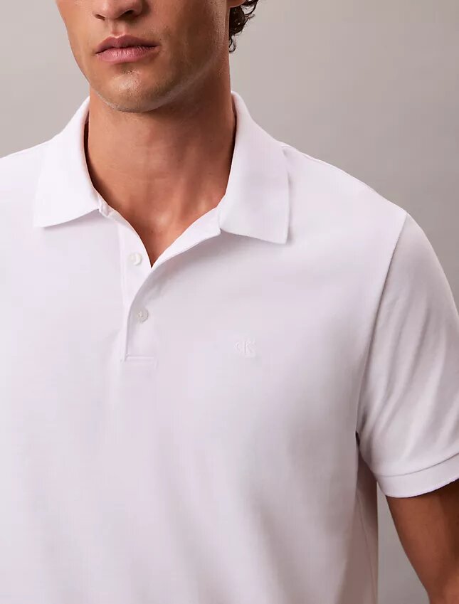Polo com monograma em mistura de algodão suave Polo com monograma em mistura de algodão suave