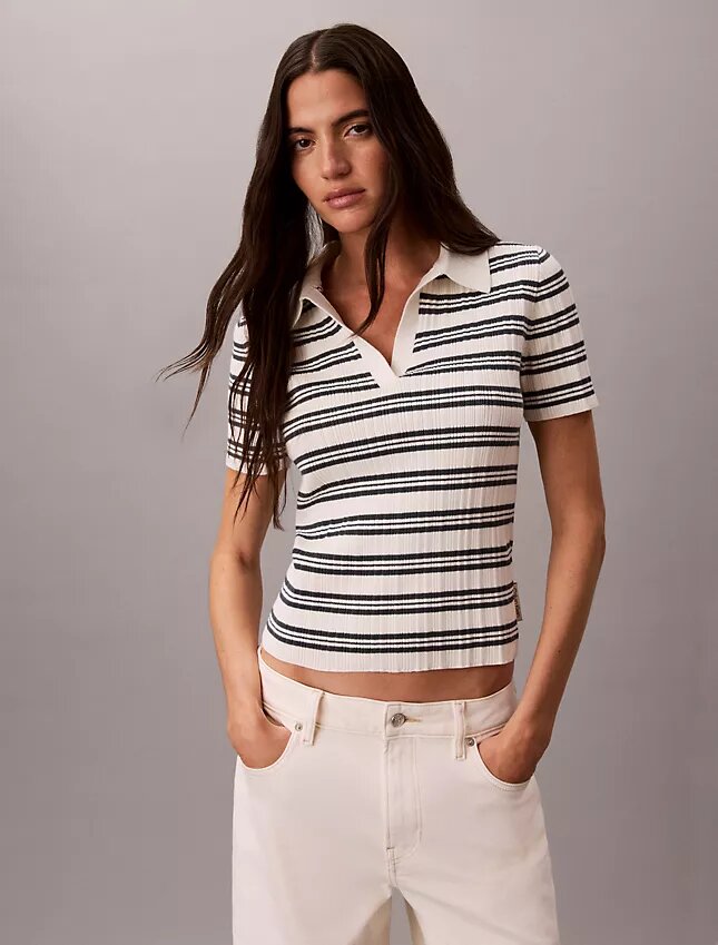 Polo justo com riscas Polo justo com riscas