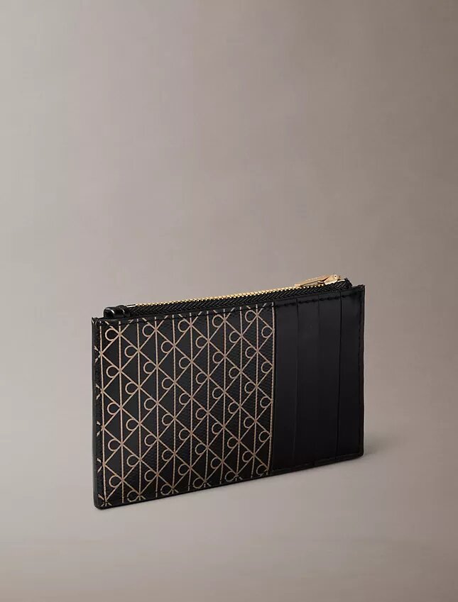 Porta-cartões com fecho superior e logótipo estampado em toda a superfície Porta-cartões com fecho superior e logótipo estampado em toda a superfície