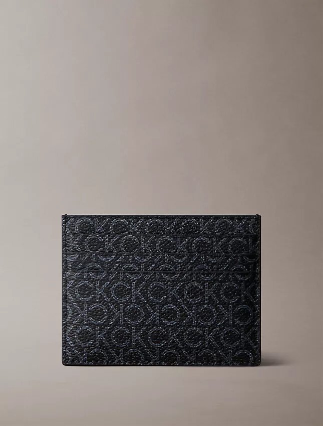 Porta-cartões com monograma em textura granulada Porta-cartões com monograma em textura granulada