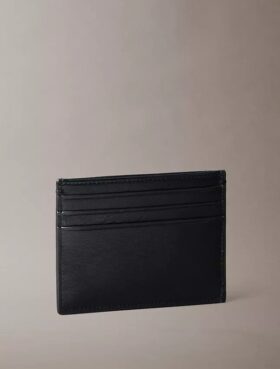 Porta-cartões em pele Saffiano