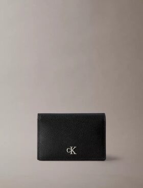 Porta-cartões minimalista com aba Monogram