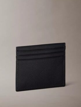 Porta-cartões Saffiano requintado