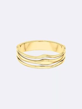 Pulseira articulada com forma fluida e escultural