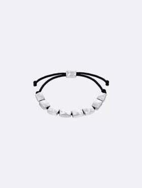 Pulseira com contas de forma retangular orgânica