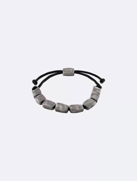 Pulseira com contas de forma retangular orgânica