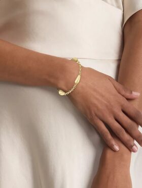 Pulseira com corrente em forma de gota