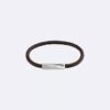 Pulseira de couro com identificação biselada