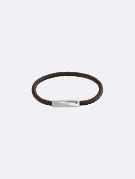 Pulseira de couro com identificação biselada