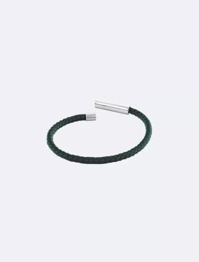 Pulseira de couro com identificação biselada