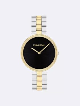Relógio com bracelete de elos minimalista