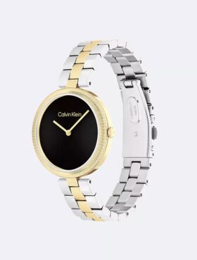 Relógio com bracelete de elos minimalista