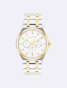 Relógio com bracelete de elos multifunções