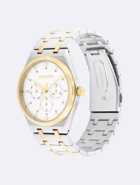 Relógio com bracelete de elos multifunções
