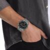 Relógio com bracelete de elos multifunções