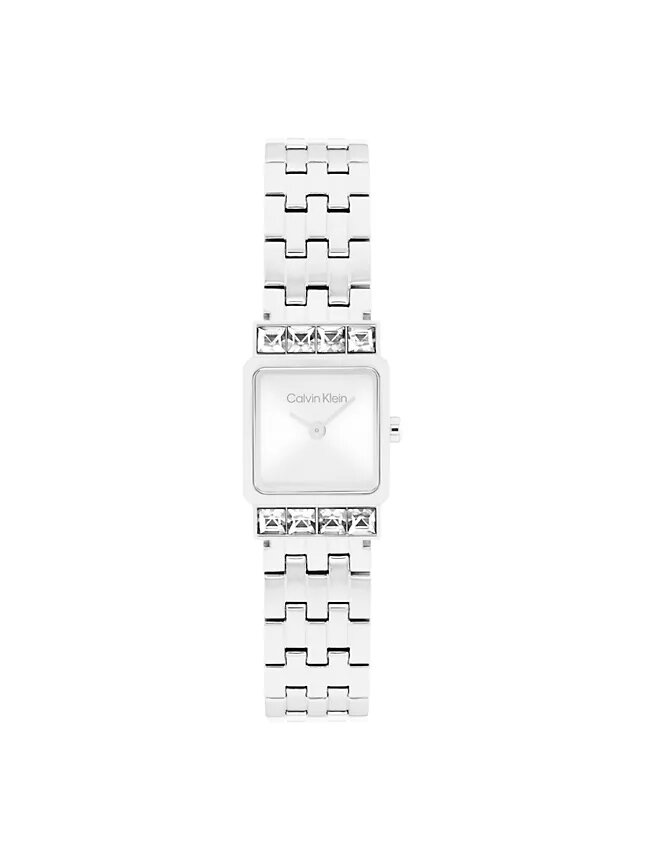 Relógio com Mostrador Quadrado e Bracelete de Elos Relógio com Mostrador Quadrado e Bracelete de Elos