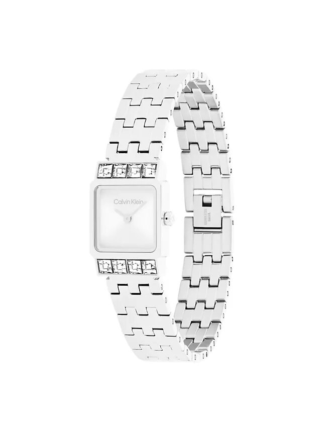 Relógio com Mostrador Quadrado e Bracelete de Elos Relógio com Mostrador Quadrado e Bracelete de Elos