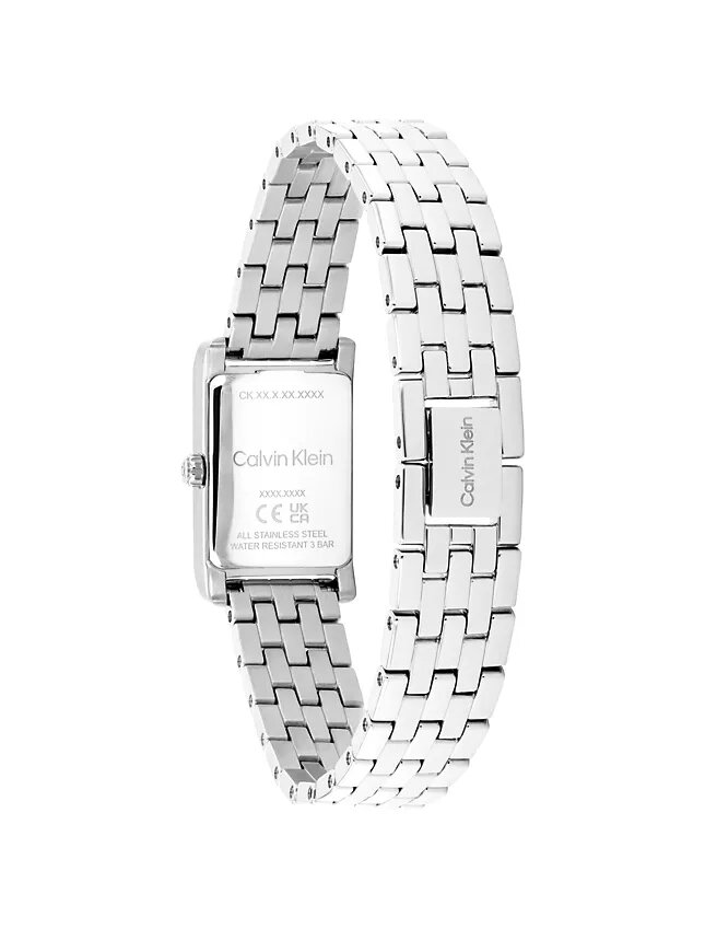 Relógio com mostrador retangular e bracelete de elos Relógio com mostrador retangular e bracelete de elos