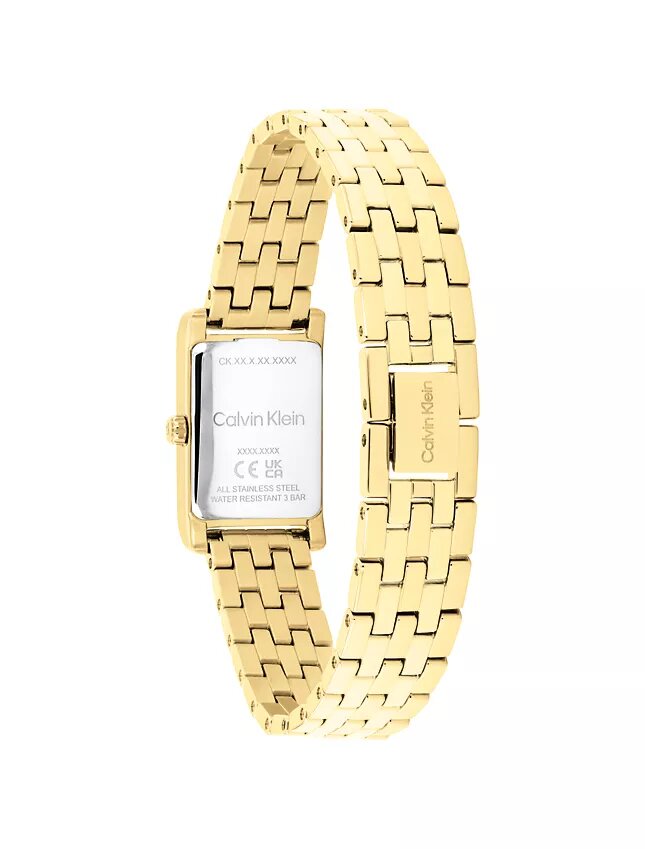 Relógio com mostrador retangular e bracelete de elos Relógio com mostrador retangular e bracelete de elos