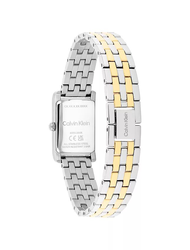 Relógio com mostrador retangular e bracelete de elos Relógio com mostrador retangular e bracelete de elos