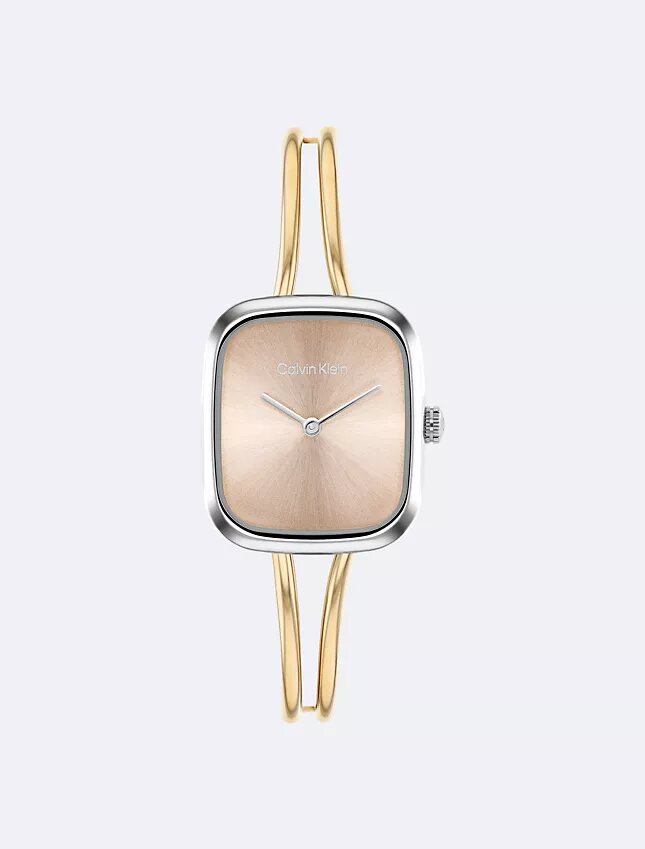 Relógio com pulseira tipo bangle e mostrador escovado Relógio com pulseira tipo bangle e mostrador escovado